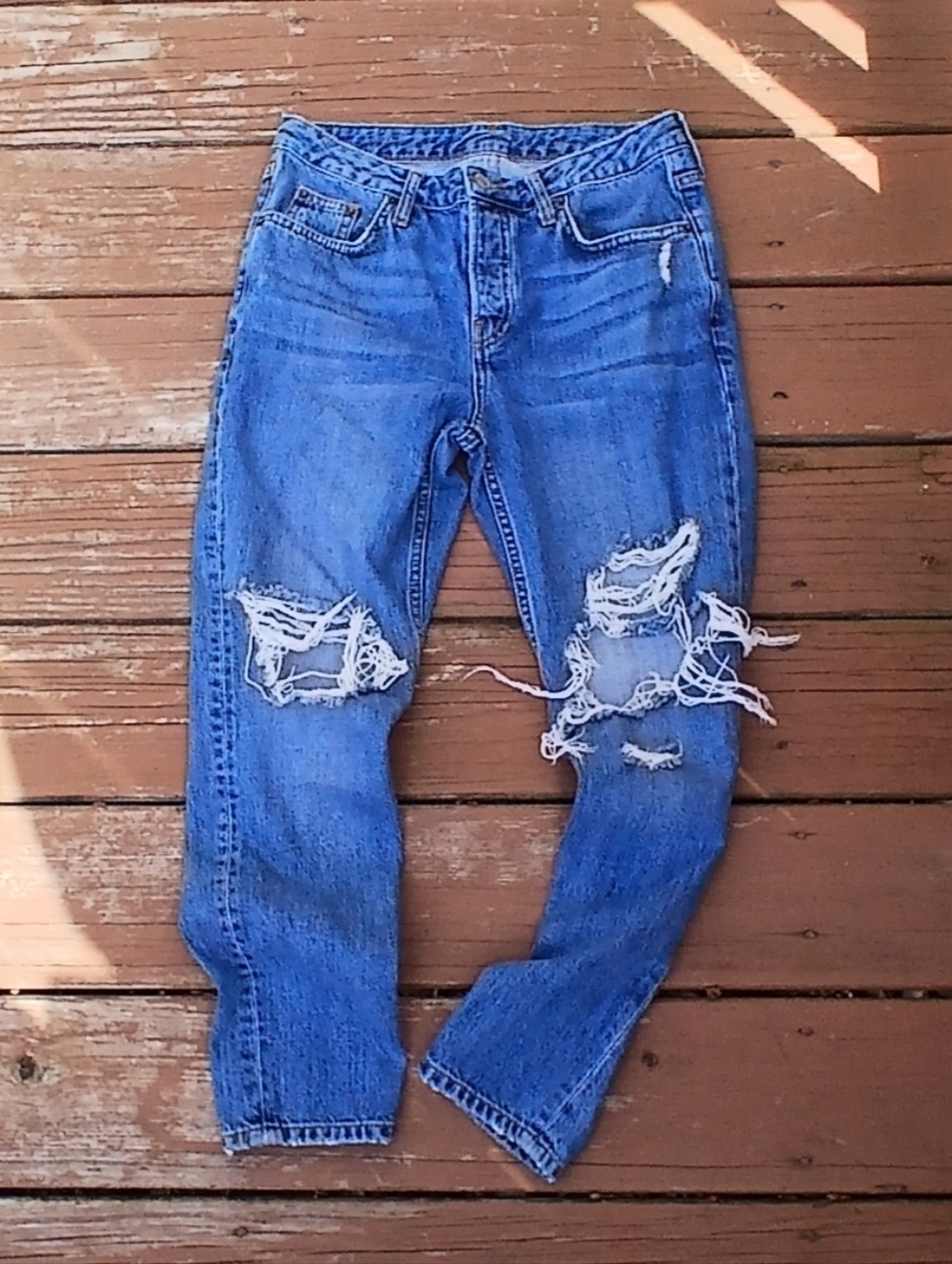 Topshop Moto Cropped Distressed Jeans Women's Size W26